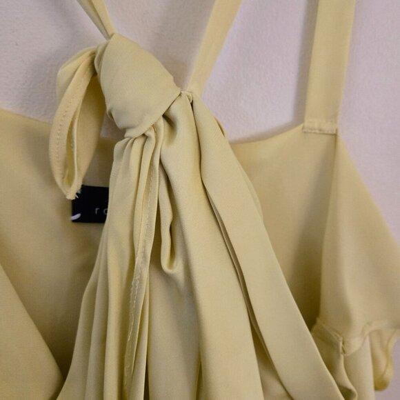 Robert Rodriguez Chartreuse/Yellow Unique Draped Tie Front Top Size 8 - Picture 5 of 7